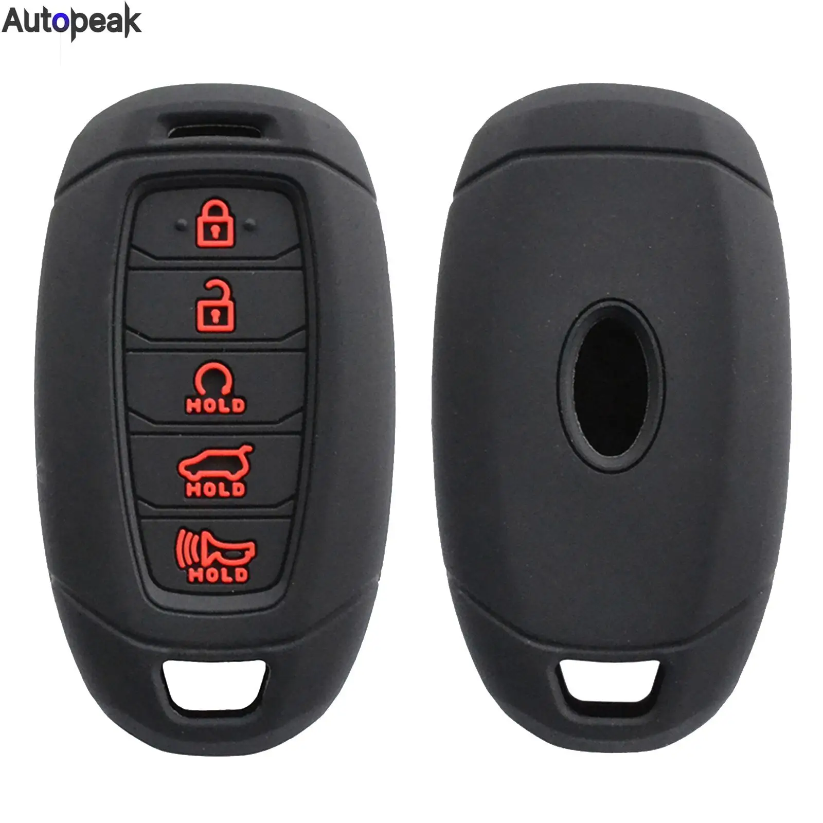 

Для Hyundai Elantra Palisade Azera Venue Kona Veloster N Accent 2022 2021 2020 5-кнопочный пульт дистанционного управления Smart Key Fob Силиконовый чехол