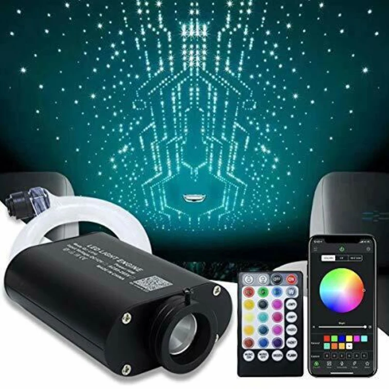 

New 16W RGBW LED Fiber Optic Star Sky Ceiling Light *0.75MM*2M End Fiber for Car Roof Starry Sky Ceiling