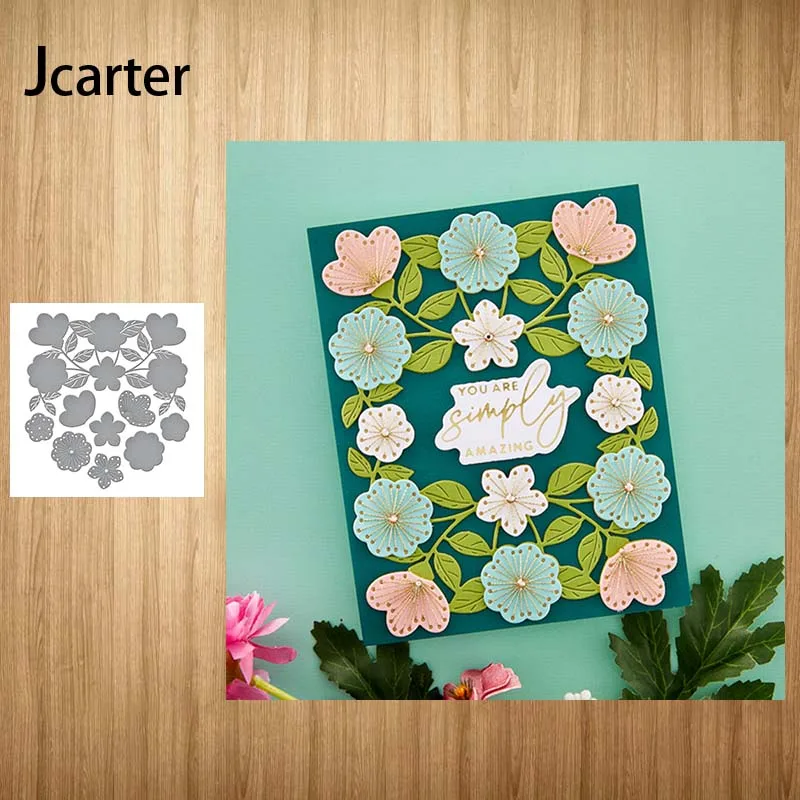 

Stitched Floral Flip Frame Metal Cutting Dies Craft Handmade Tool Knife Mould Blade Punch Stencils for Scrapbooking Model Decor