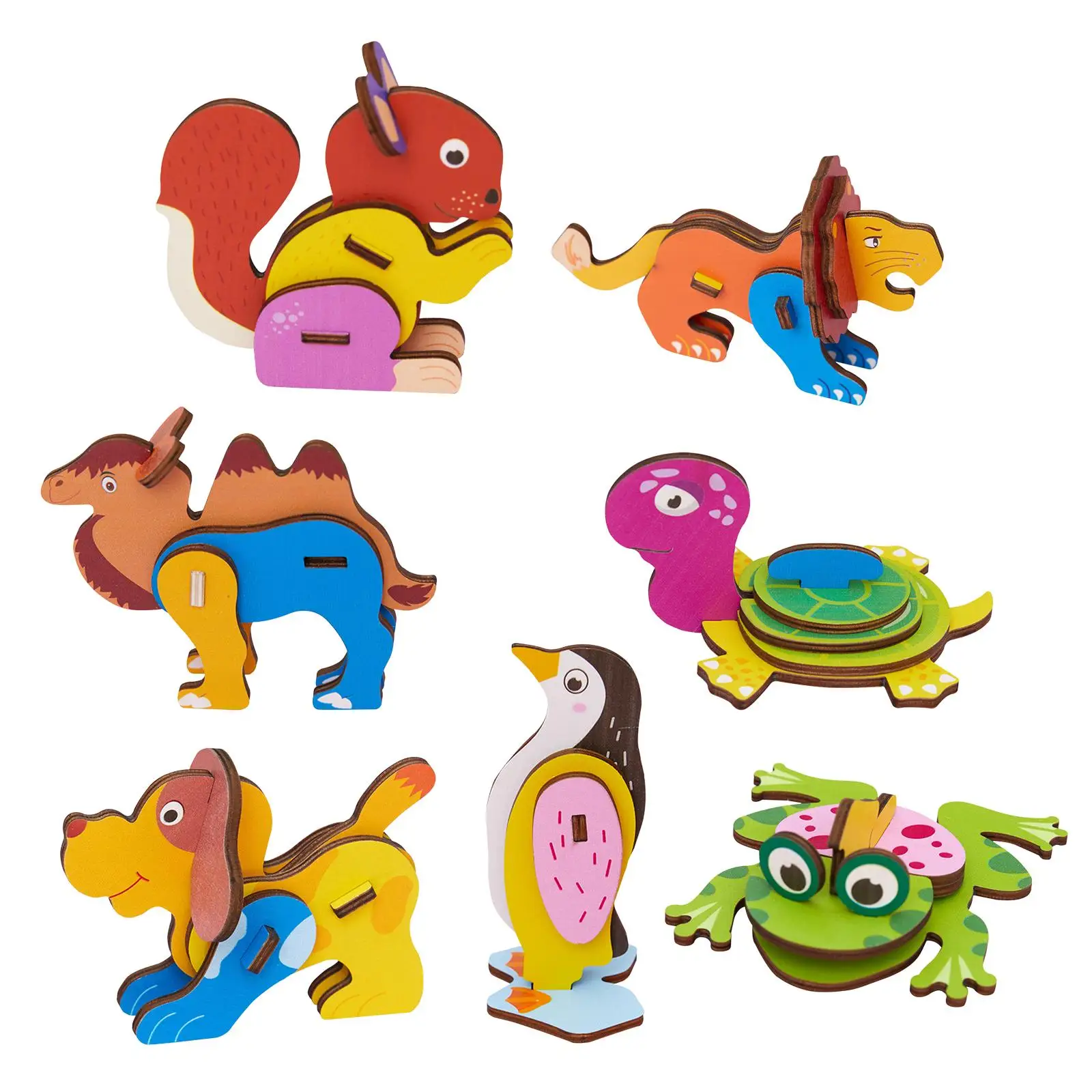 

Animal Jigsaw Puzzles DIY Animal Model Toy Educational Learning Toy for Gift