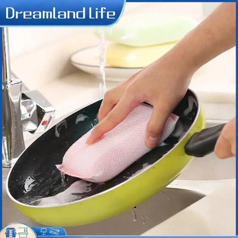 

1/3 шт., двусторонняя антипригарная губка для мытья посуды