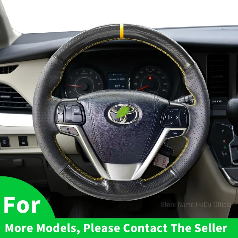 

УГЛЕРОДНЫЙ кожаный чехол на руль для Toyota Coaster Corolla Camry Levin Fortuner Avalon Vios Alphard RAV4 интерьер автомобиля