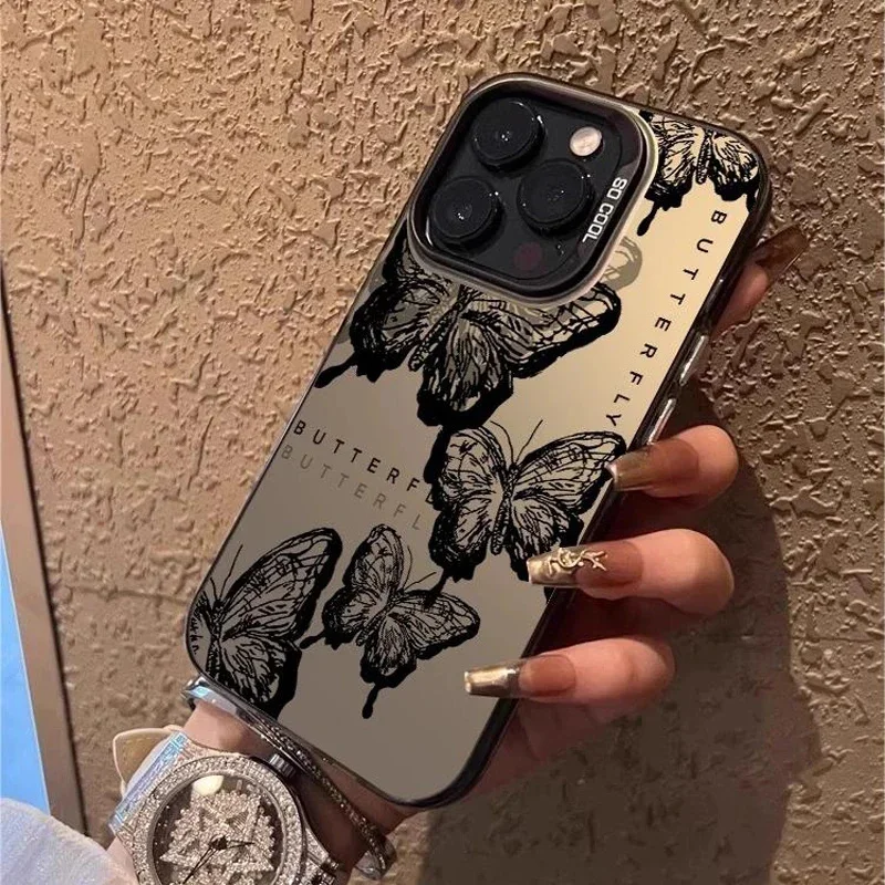 Ретро чехол для телефона с черной бабочкой Xiaomi Redmi Note 13 4G 11 10 12 Pro Plus 5G 11S 12S 13C