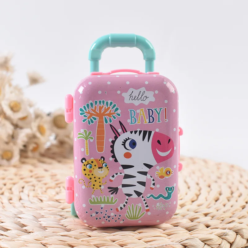 

New Tinplate Luggage Coin Purse Cartoon Gift Toys Small Zero Wallet Children's Gift Porte Monnaie Femme Mini Bag Wallet Portfel