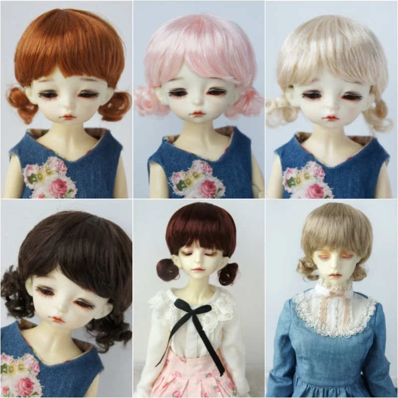 Фото JD400 1/6 1/4 1/3 YOSD MSD SD Blythes Pullip Двойной вьющийся мини-парик Pony BJD 6-7 дюймов 7-8 дюймов 8-9 дюймов 9-10 дюймов 10-11 дюймов Синтетические волосы из мохера BJD №2