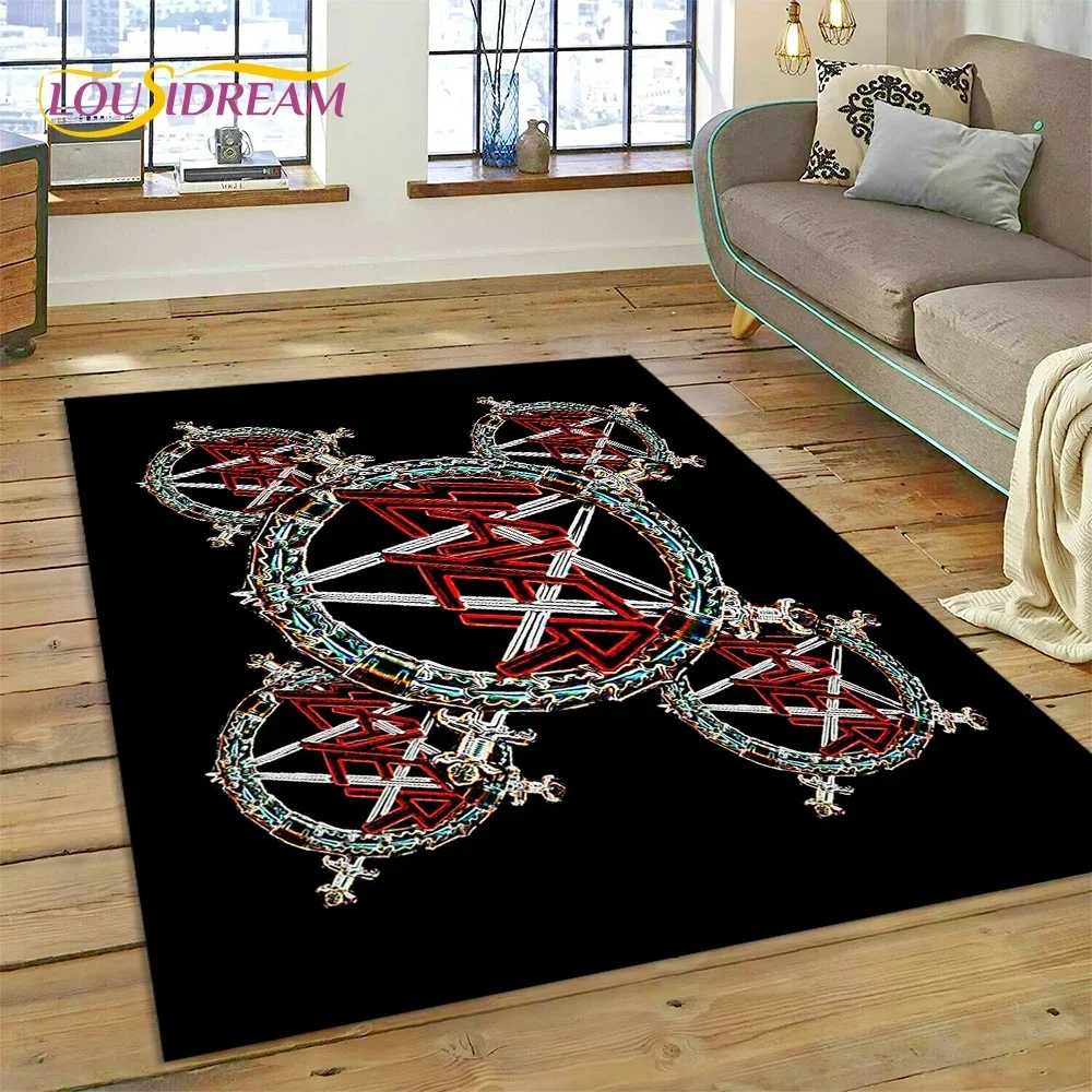 

3D Rock Slayer Heavy Metal Band Ковер Коврик для спальни Гостиная Домашний диван Украшение, Детская игра Большой декор Напольный коврик Подарок