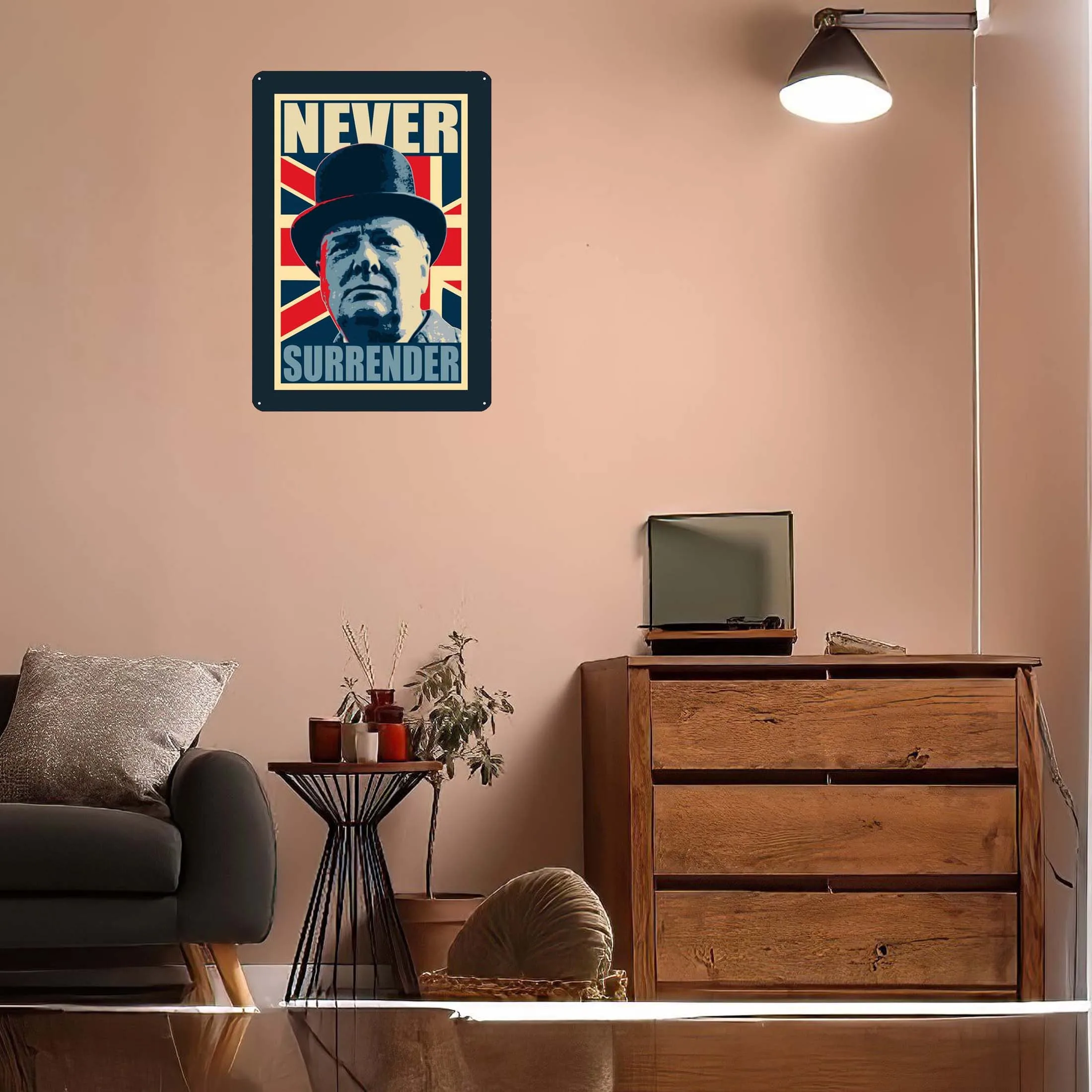 Winston Черчилль цитаты жестяной знак Вдохновляющие постеры игровая комната