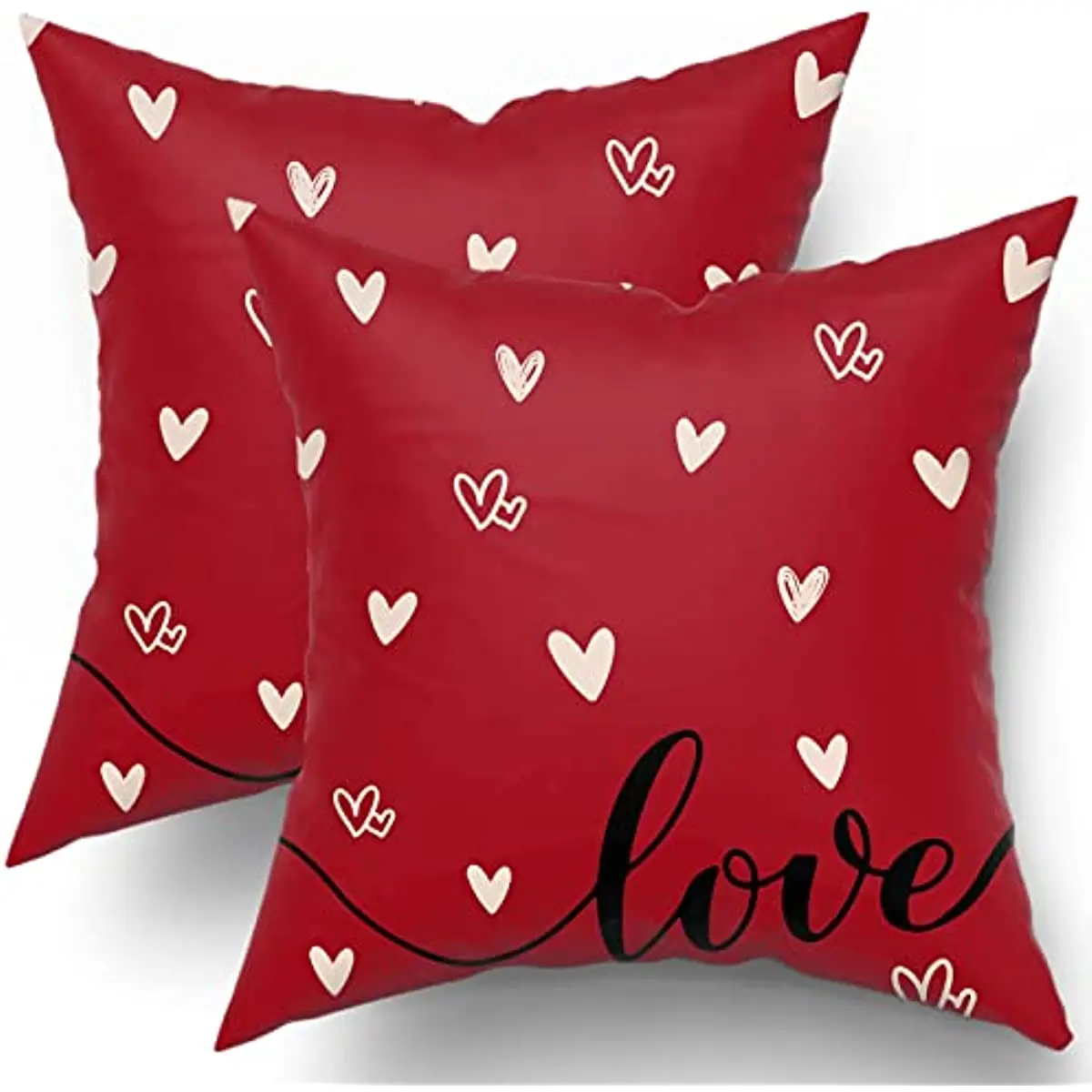 

Red Valentines Pillow Covers Heart Love Decorative Couch Pillow Cases Valentines Day Decor for Living Room Bedroom Bed Cushion