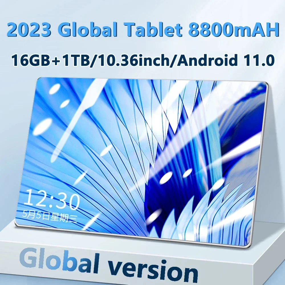 

10,1-дюймовый умный планшет Android 11.0, 16 ГБ ОЗУ 1 ТБ ПЗУ, 2023 мАч, 16 Мп + 32 МП, 10 ядер