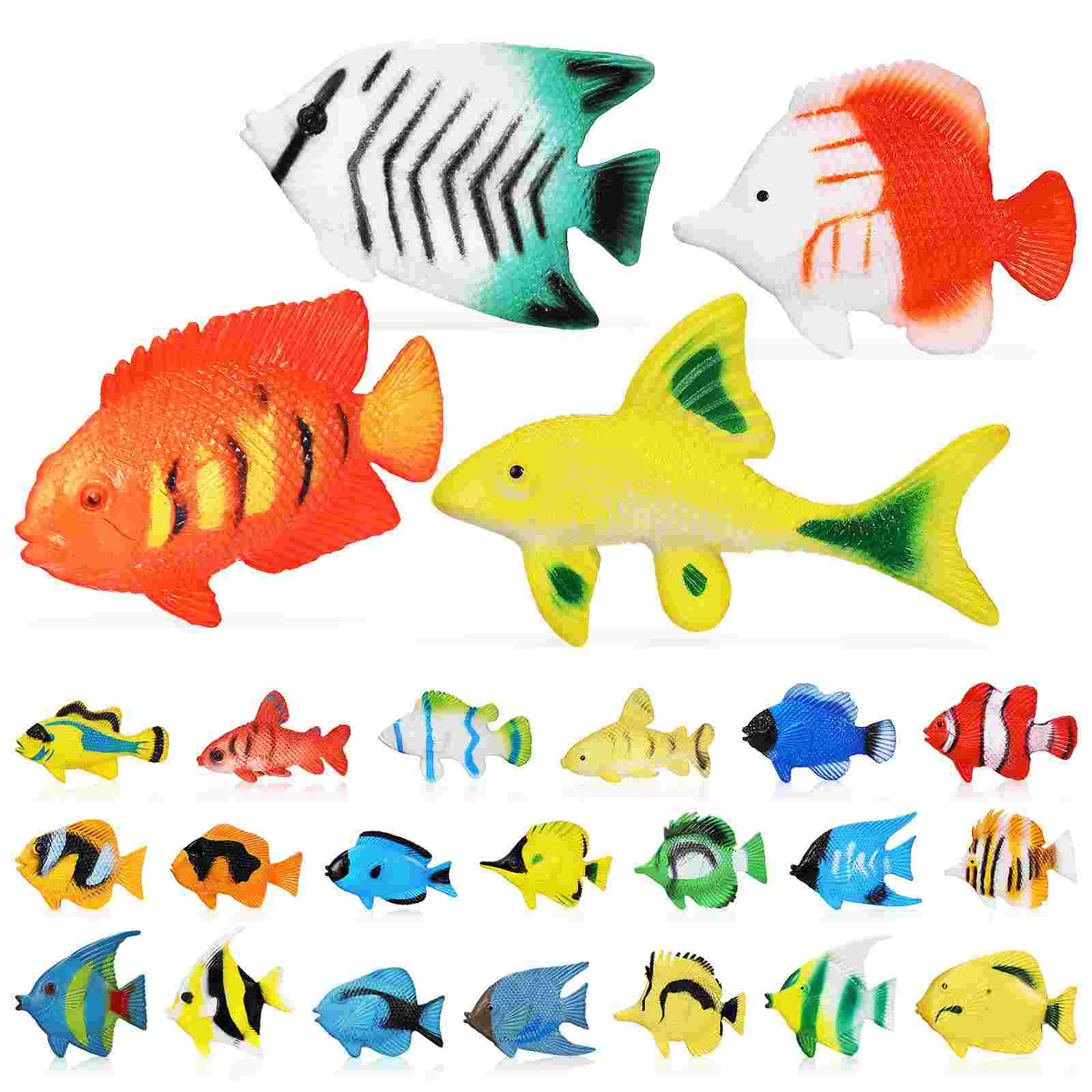 

24 Pcs Fish Figurines Tropical Fish Figure Toys Learning Educational Toys for Kids Toddlers