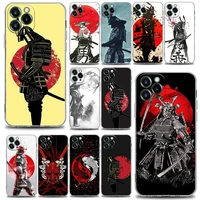 samurai japan art phone case for iphone 11 12 13 pro max xr xs x 8 7 se 2020 6 plus cute shockproof clear soft tpu cover shell