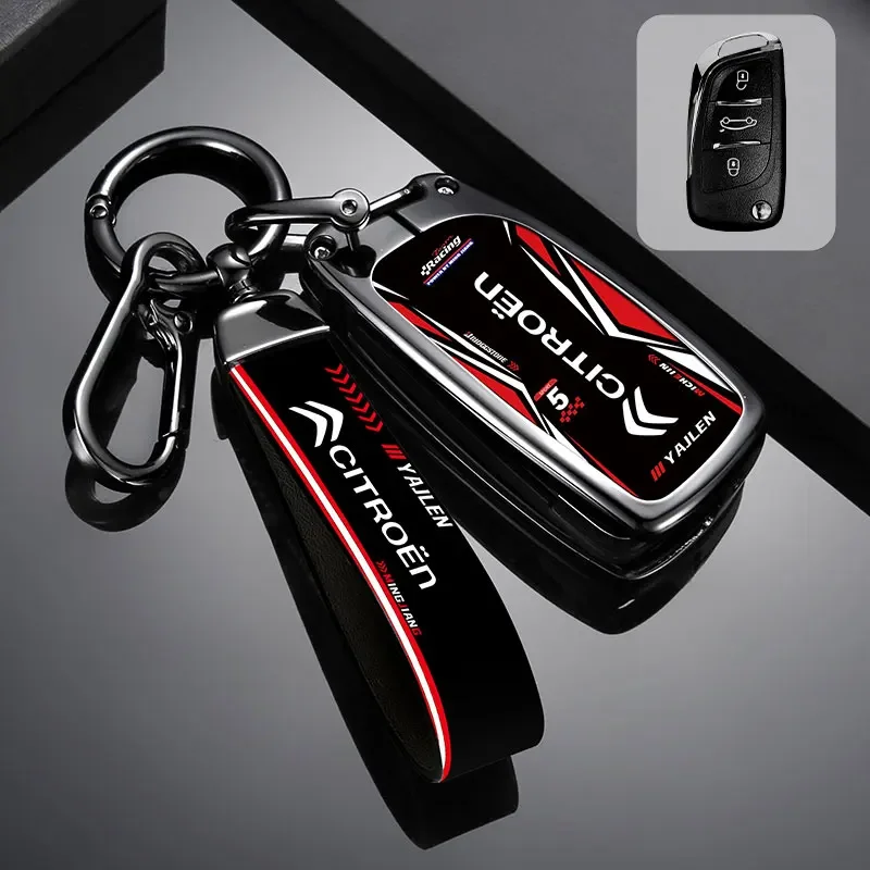 

Кожаный чехол для ключей из цинкового сплава для Citroen C1 C2 C3 C4 C5 C6 C4L Berlingo Picasso Jumpy Nemo VTS Xsara Aircross Sega C5X