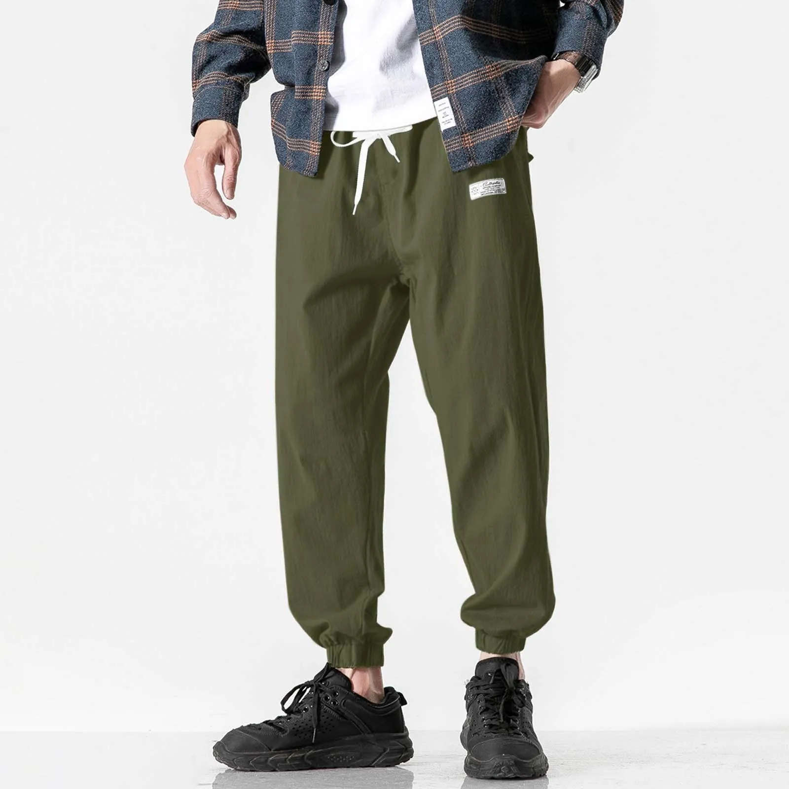 

Male Casual Pants Soild Loose Cotton Linen Bloomers Mens Yoga Pants Beam Pants Wide Leg Pants Harem Pencil Pants Trousers