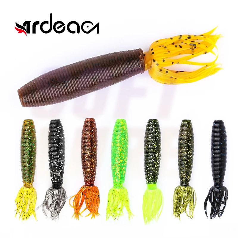 

Ardea Soft Fishing Lure 4pcs 90mm 10g Fat Ika Silicone Bait Squid Shiner Shad Souple Black Bass Perch Rotate Wobblers