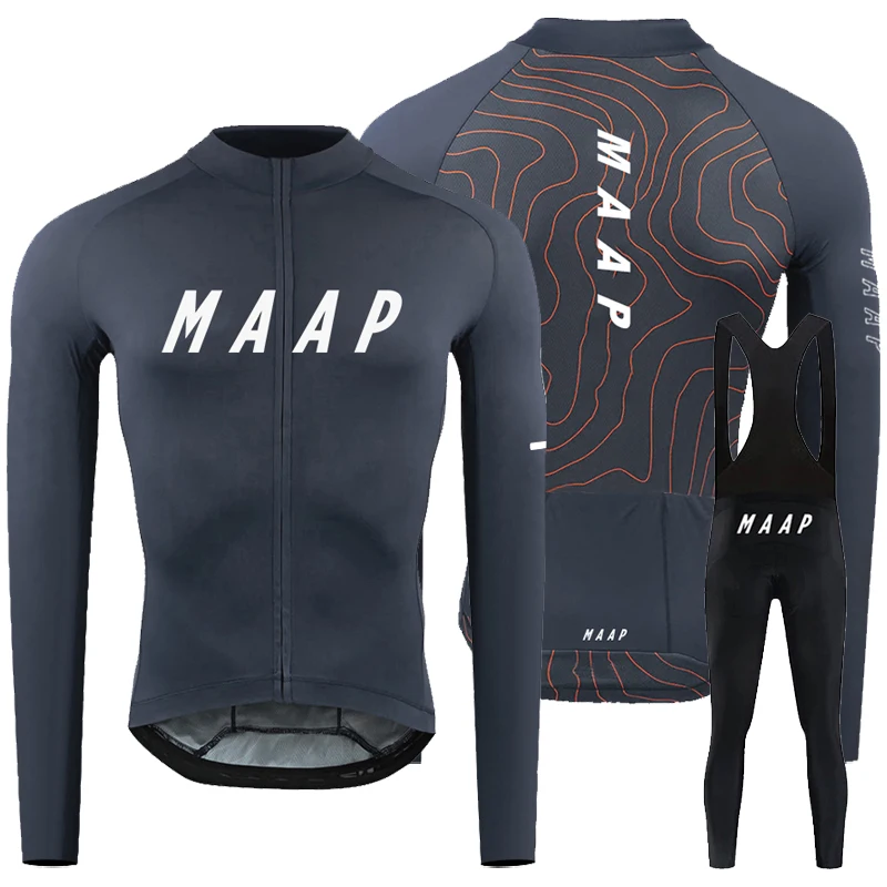 

Spring 2024 Long sleeve Bicycle Clothing MTB maillot Riding Sports Top Road Bike Shirt MAAP Autumn Cycling Jersey Set Bib Tights