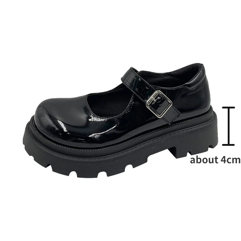 Black Mary Janes Pumps Women Heels Shoes with Strap 2023 New Vintage Round Toe Platform Japanese Style Girls Lolita School Shoes