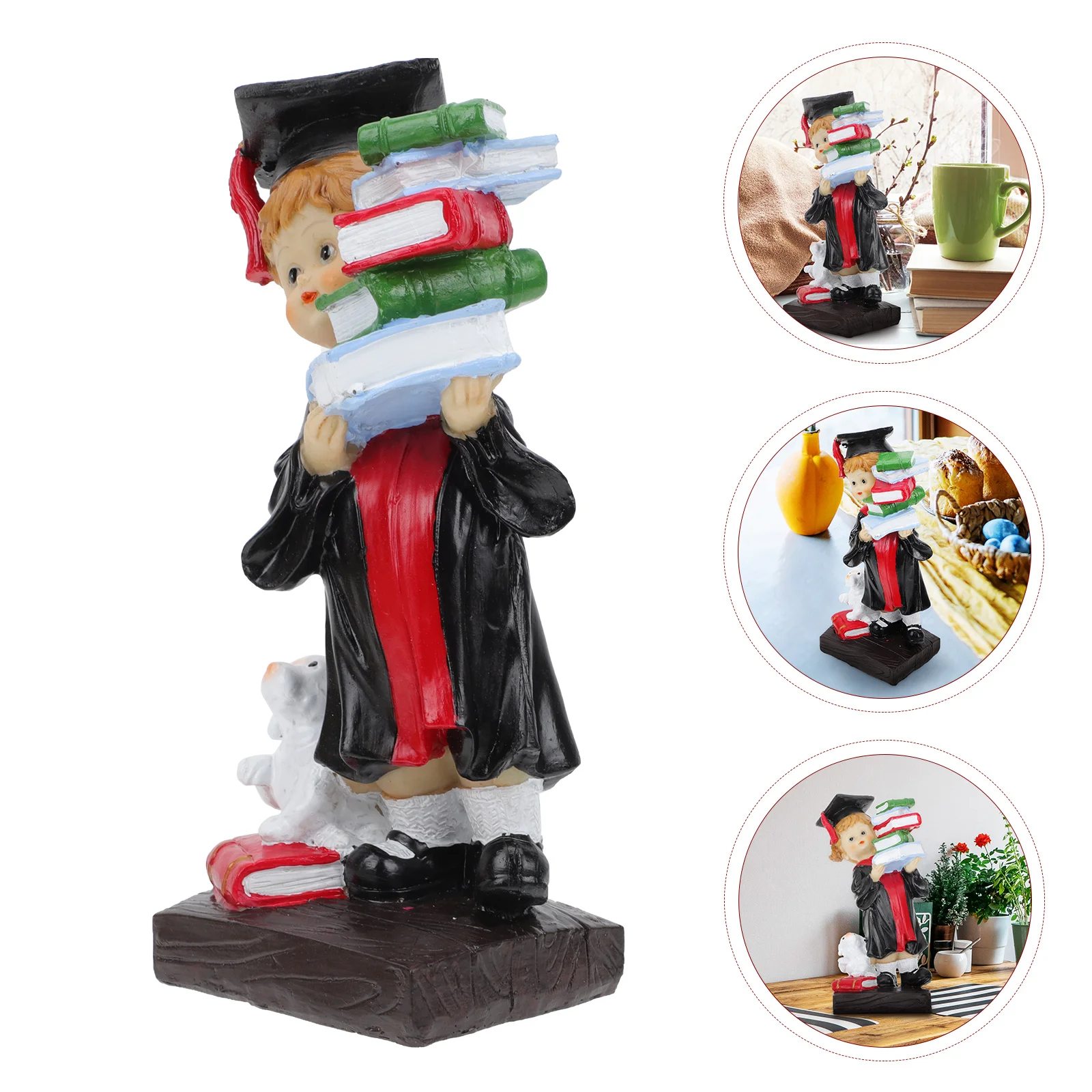 

Figurine Resin Decor Graduate Graduation Ornament Ornaments Craft Student Table Grad Desktop Male Statue Boy Cartoon Porcelain
