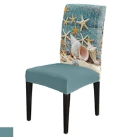 starfish beach conch fishing net spandex chair cover office banquet chair protector cover stretch chair cover for dining room