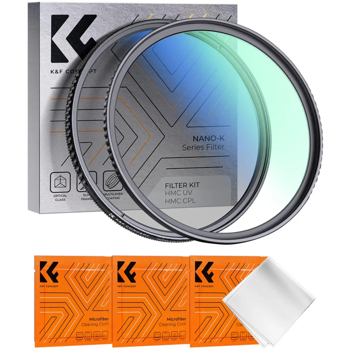 

K & F Concept 58 мм 67 мм 72 мм 82 мм 2 в 1 Набор фильтров для объектива камеры MCUV + CPL ультратонкие фильтры против царапин с 18-слойным покрытием