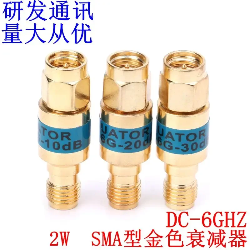 Золотой 2W DC 0-6GHz SMA-JK преобразователь-аттенюатор 1-30DB
