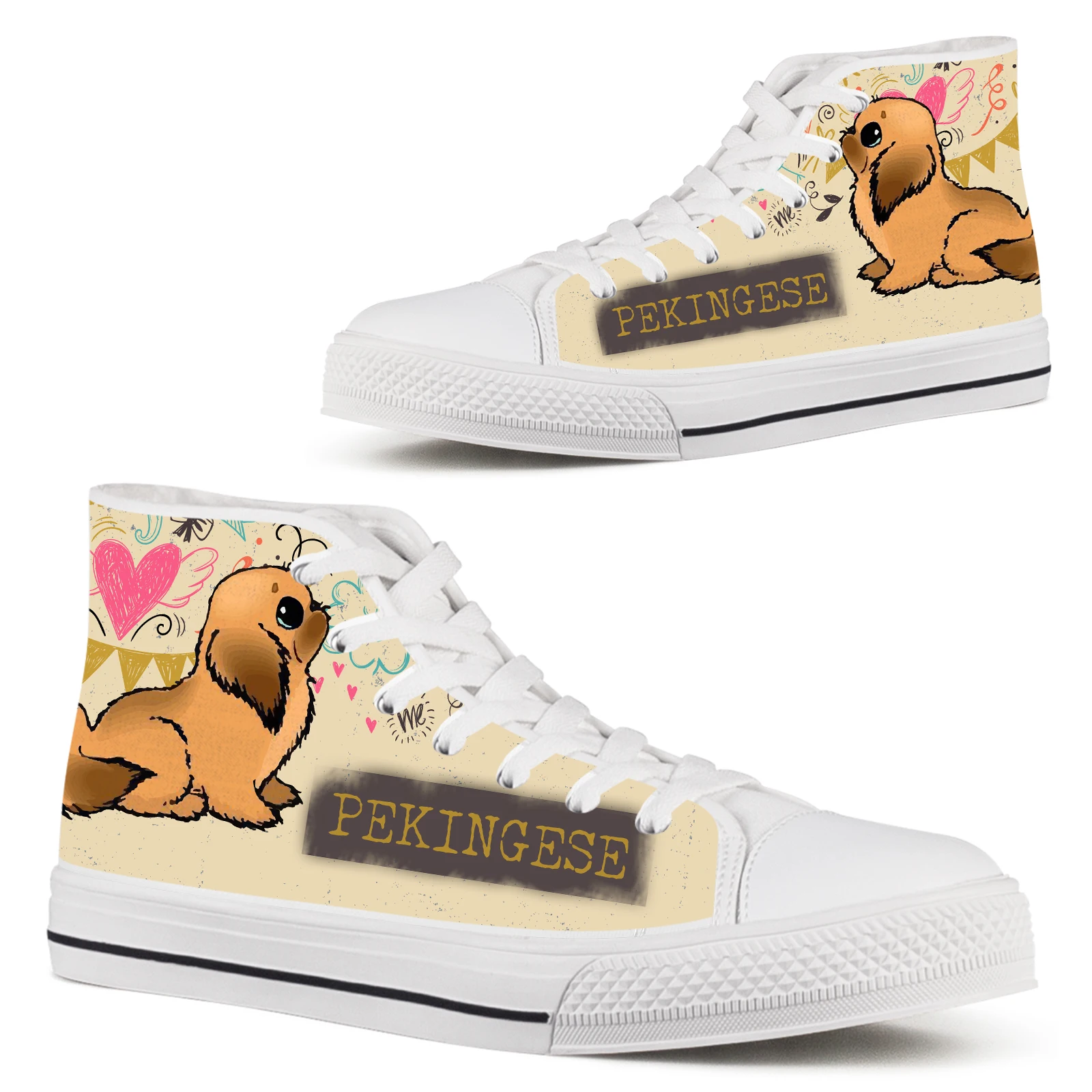 ELVISWORDS милая мультяшная обувь с Пекинской собакой для девочек женская
