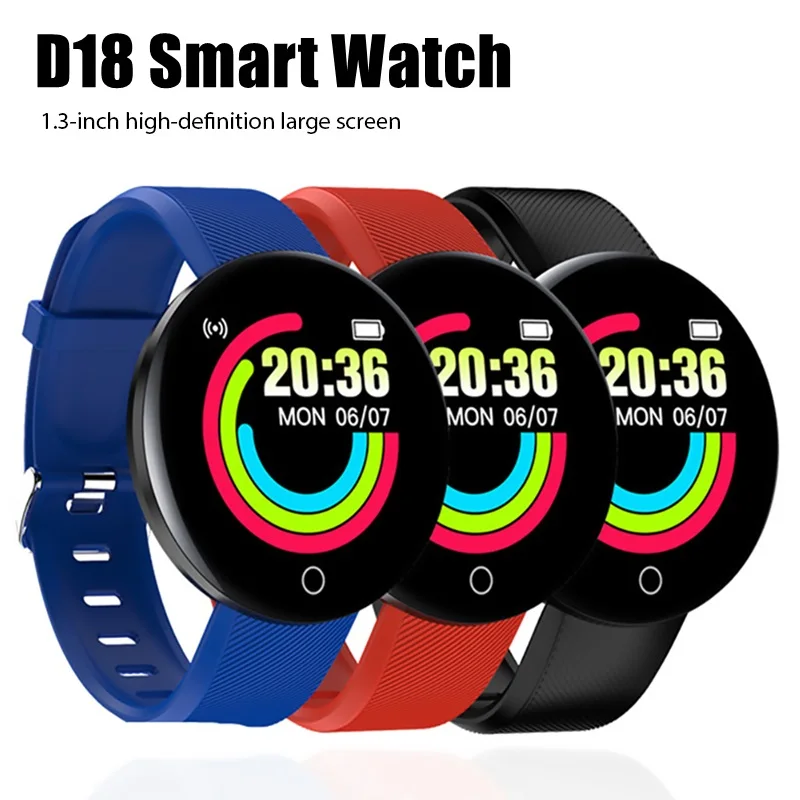 

D18 Smart Watch Heart Rate Monitor Men's Women's Smartwatch Fitness Digital Watches Men Women Band Bracelet Z40 For Android IOS