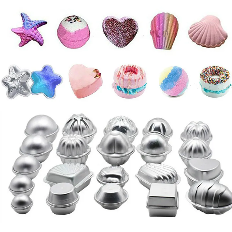 

1 Pair Bath Bomb Molds Aluminium Alloy Salt Ball Mould for Soap Homemade DIY Bathing Chocolate Cake Pudding Making Tools