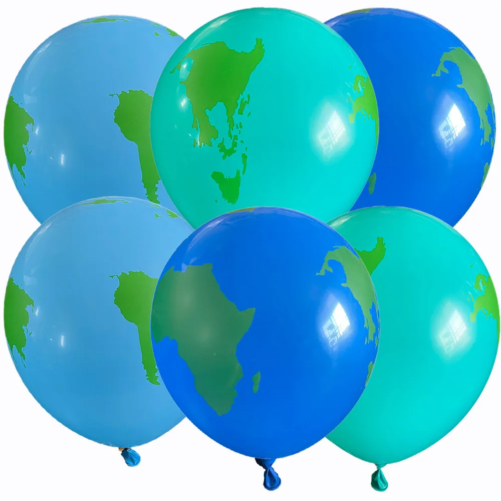 

30 Pcs Earth World Map 12 Inch Latex Balloons Travel Theme Space Classroom Events Around the World Earth Day Decorations