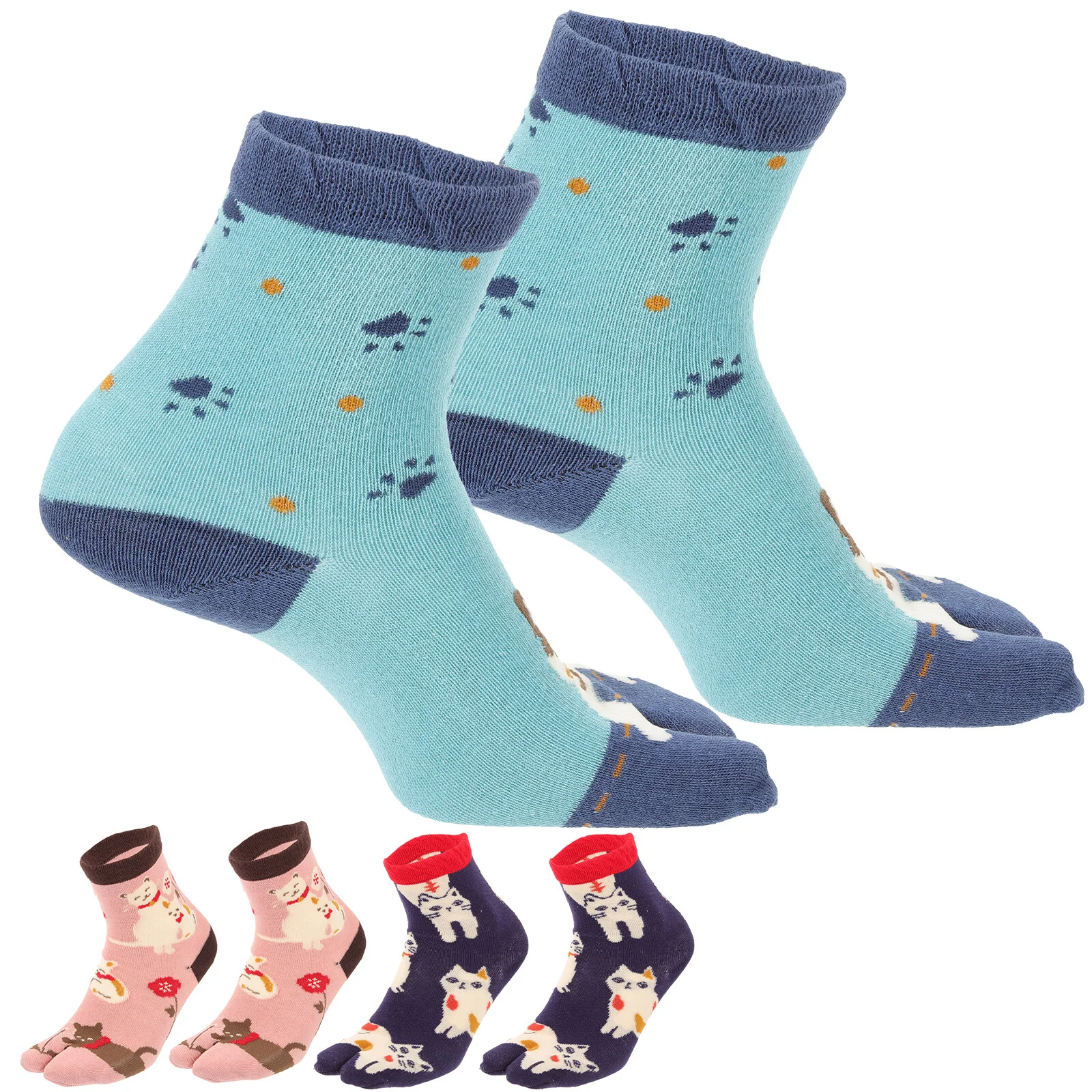 

3 Pairs Two- Toe Socks Cotton Flipflop Men's For Flops Two-toe Mens Toes Elastic Japanese Toe-splitting