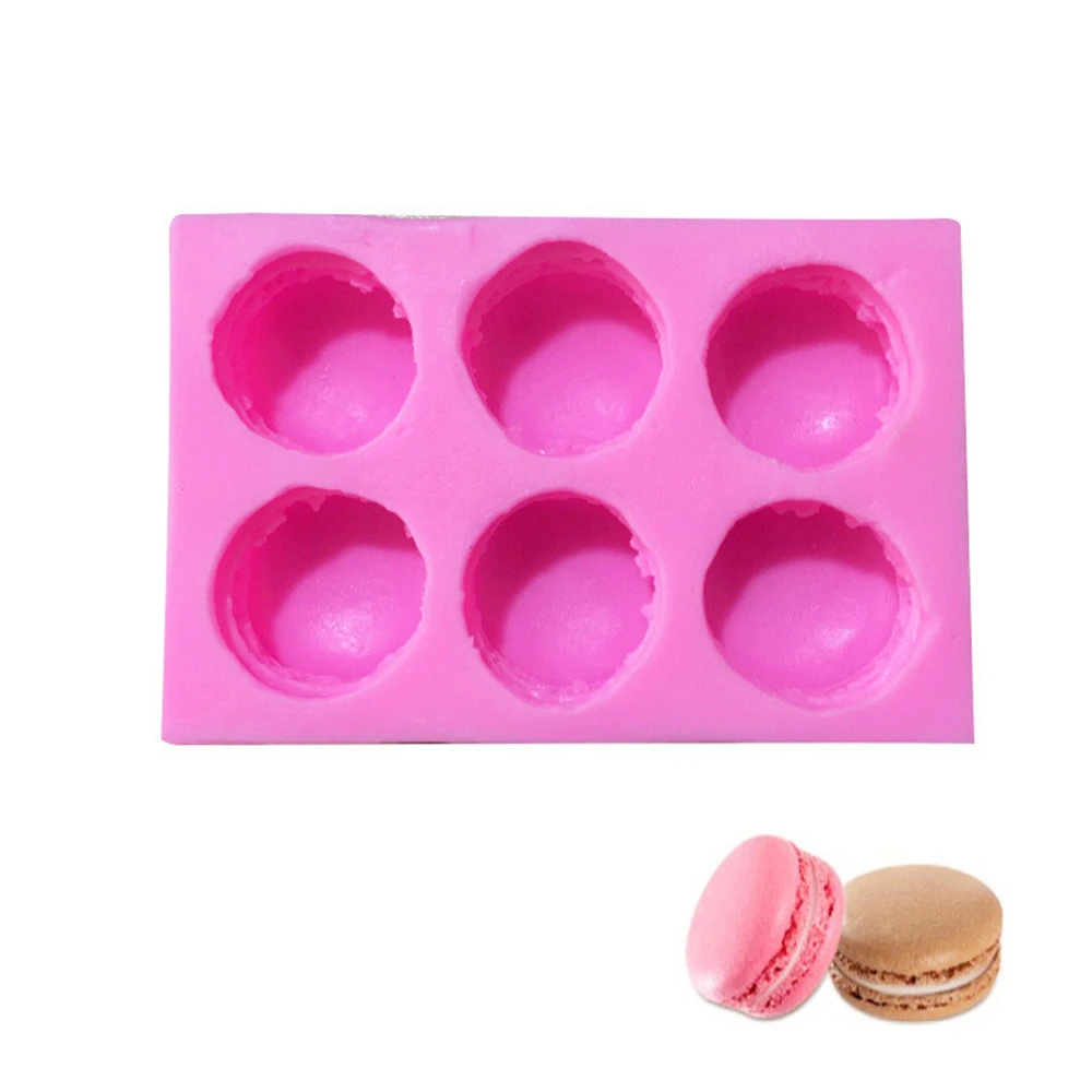 

6 Hole Silicone Macaroon Mold Cake Mould Family Kitchen Tools Gadgets Baking Accessories for Cookies DIY Hand Made Soap Molds