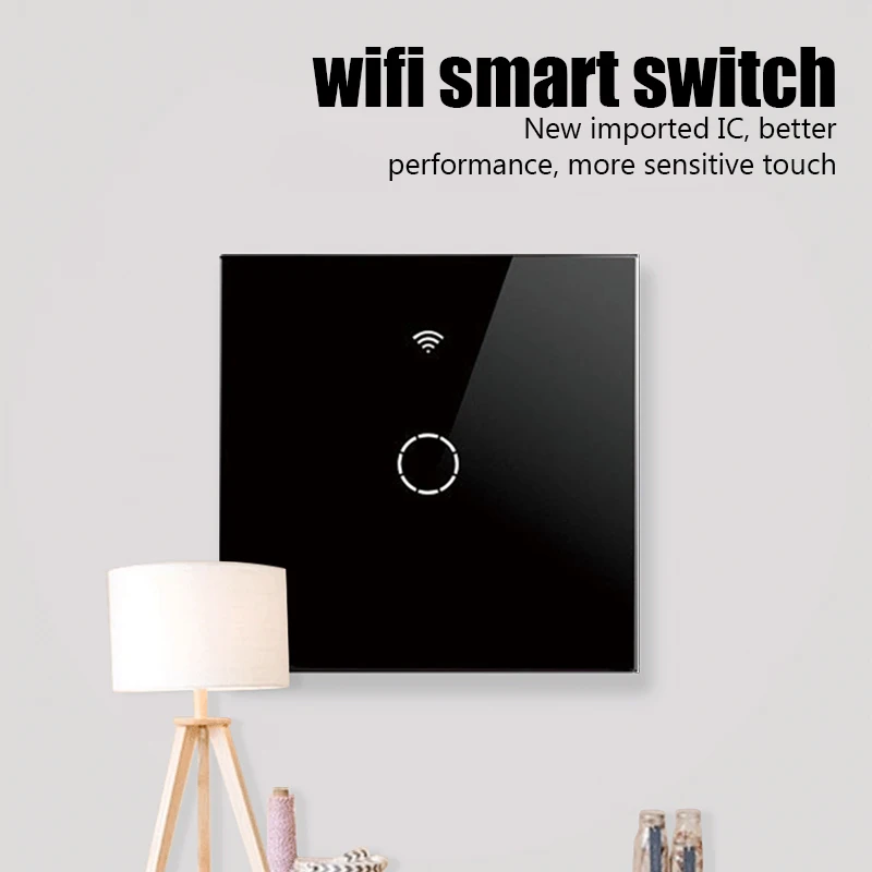 

Умный беспроводной Wi-Fi переключатель Voicae, дистанционное управление Wi-Fi, настенный выключатель с сенсорной панелью и таймером, с Alexa Google Home, 220...