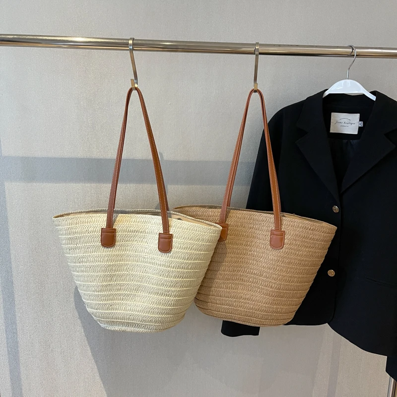 Large Capacity Travel Handbags Women Casual Beach Bags Designer Fashion Shoulder Bag Lady Vintage Solid Top-Handle Bags Tote Sac