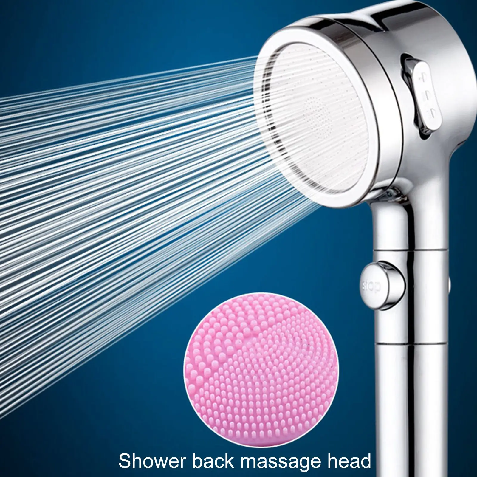 

Adjustable Pressurized Rainfall Shower Head Water Saving Filter Spray Nozzle Hand-held High Pressure Can Rub Back SPA Nozzle