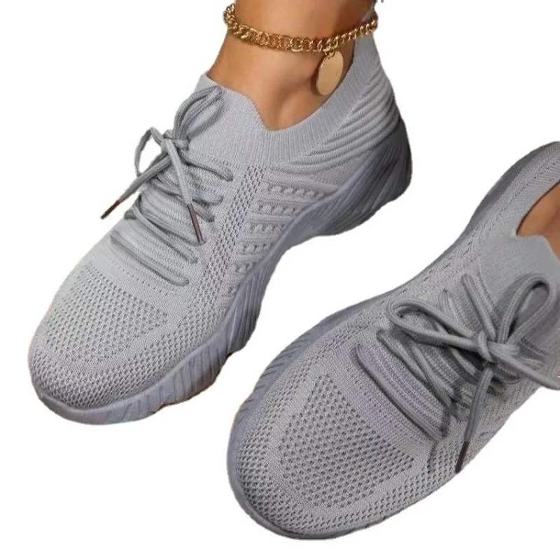 

New Sports Leisure Shoes Low Heel Cover Foot Mesh Breathable Deep Mouth European and American Large Size 35-43women Shoes