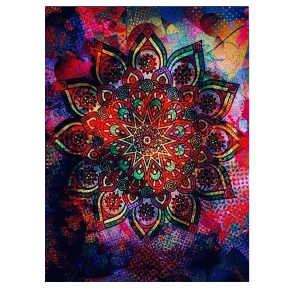 

5D Hot Sale Diamond Painting New product handwork DIY dark rainbow mandala Cross stitch Living Room and Bedroom Decorative Gift