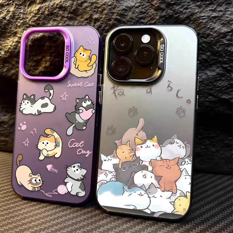 Graffiti Little Cat Phone Case For Samsung Galaxy A05 A06 A05S A04 A04S A14 A03 A03S A23 A12 A22 A51 A71 4G Matte PC Back Cover