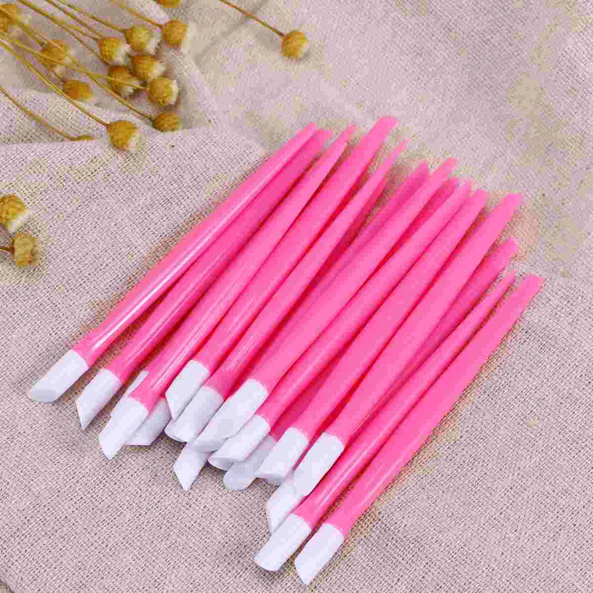 

20 Pcs Nail Tools Nail Cuticle Dead Skin Pusher Cleaner Exfoliating Scrub Cleaning Stick Manicure(Pink)