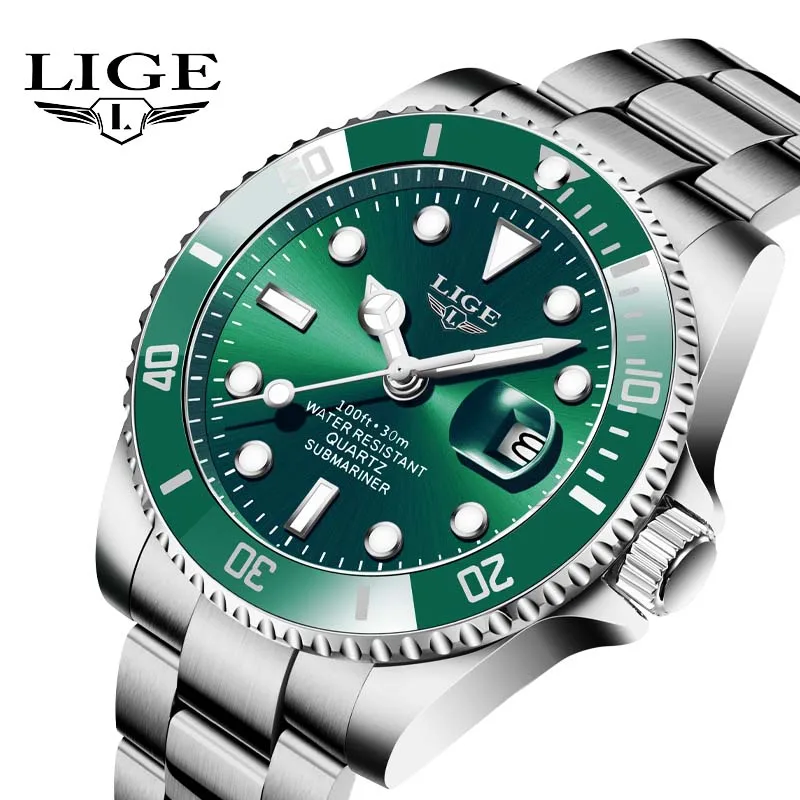 LIGE Top Brand Watch For Men Luxury Sport Waterproof Watch Business Date Clock Watches Mens Quartz Wristwatch Relogio Masculino