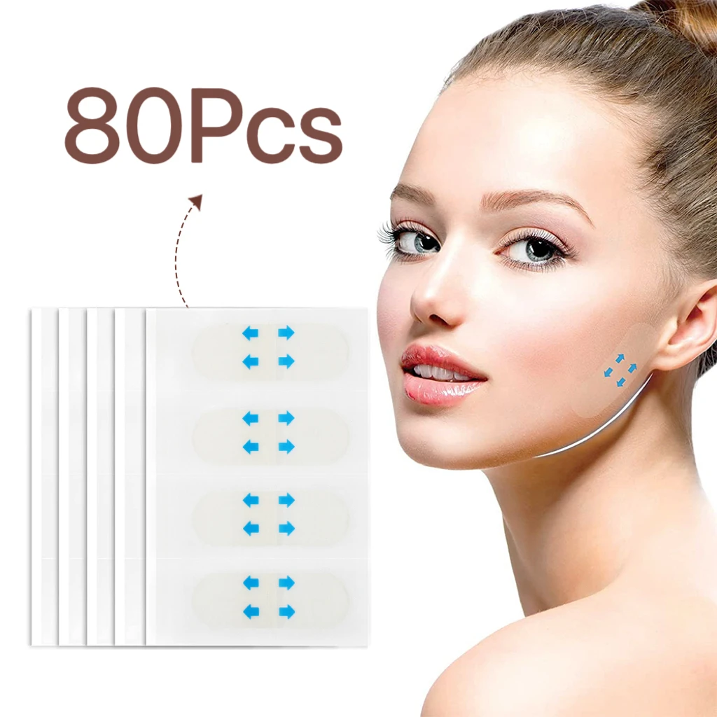 80 шт. невидимые наклейки для удаления морщин с лица