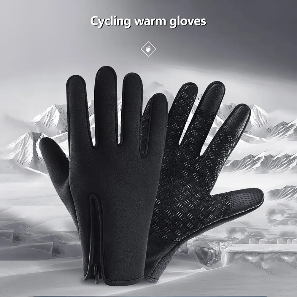 

1 Pair Outdoor Cycling Gloves Waterproof Touch Screen Gloves Windproof Cycling Full Finger Sports Gloves Winter Warm Ski Gloves