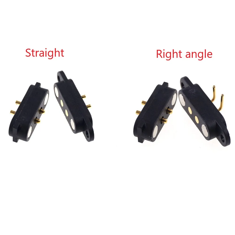 

2 Pair Spring Loaded Header Male Female 2 Pins Magnetic Pogo Pin 2.8 mm Grid Strip Straight Through Hole 180 Degree 2A 36V