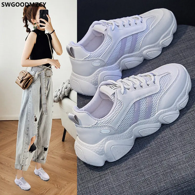 Кроссовки женские на платформе повседневная обувь для бега роскошные кеды
