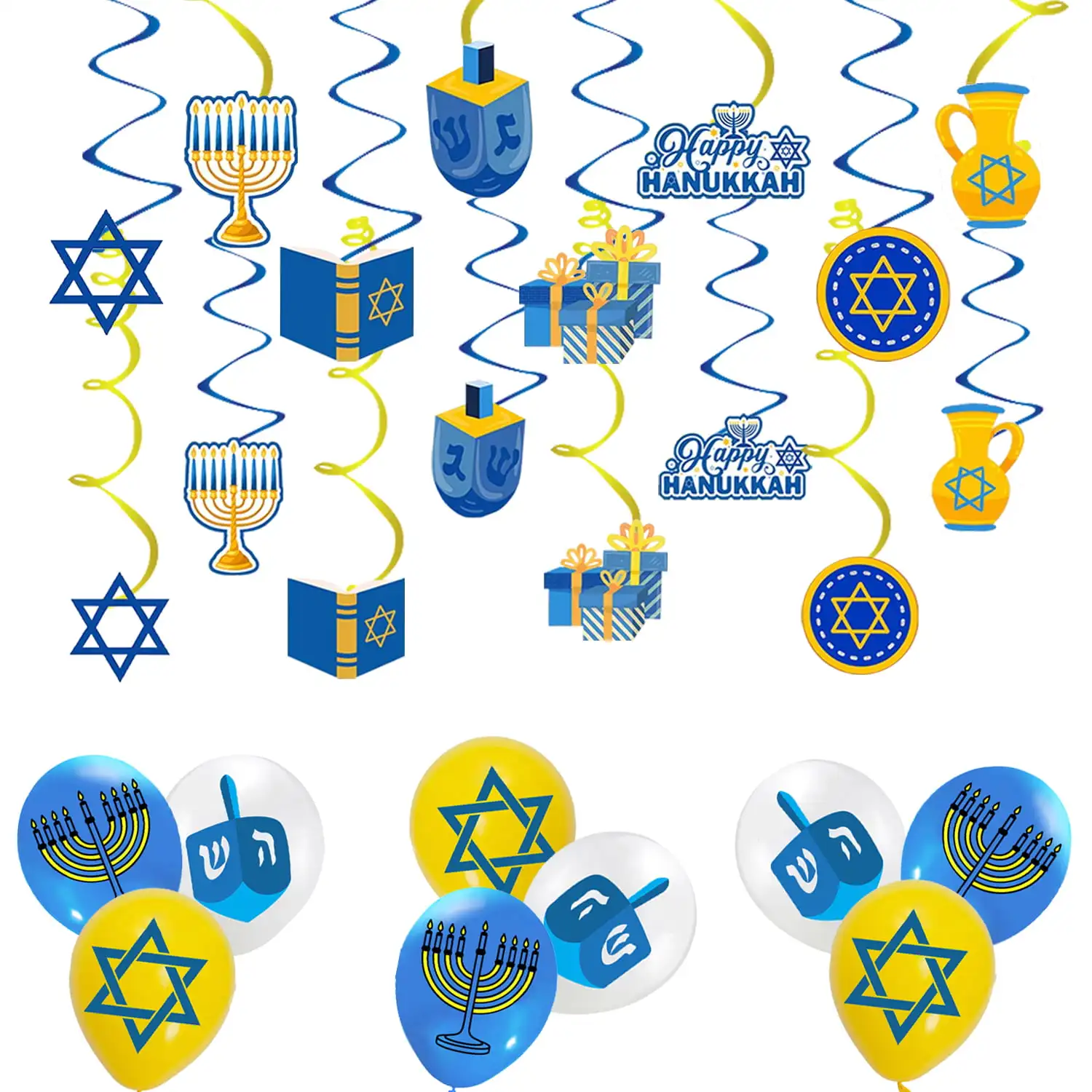 

Счастливое украшение hanukka, украшение на Еврейский новый год, шар hanukka, висячий вихревой шар, украшения для еврейских праздников и вечеринок
