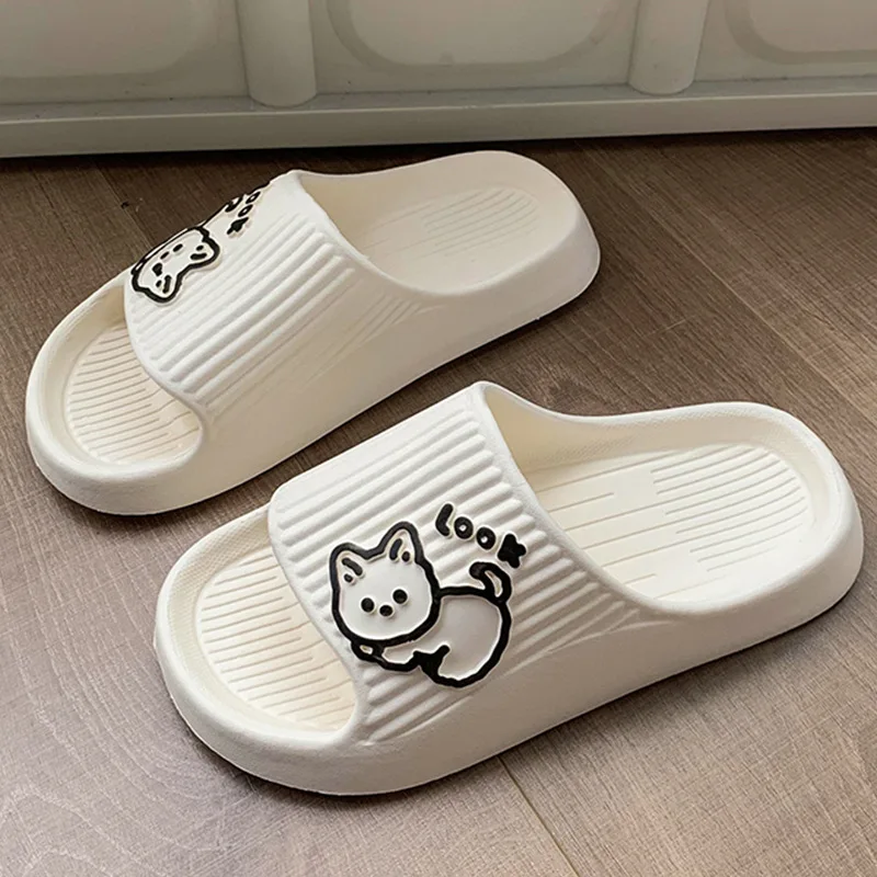 Cute Cartoon Home Slipper for Womens Summer Indoor Couples  Flip Flops Female Home Sandals Ladeis Wholesale Flat Shoes Slides