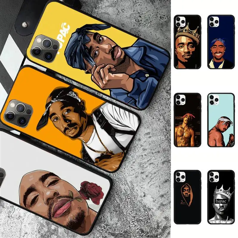 

Rapper 2pac singer Phone Case for iPhone 11 12 13 Mini Pro Max 8 7 6 6S Plus X 5 SE 2020 XR XS Funda Case