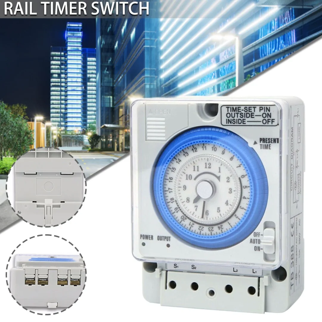 

Mechanical Timer 24 Hours Time Switch Electrical Programmable Timer Controller Stable Energy Saving Environmental Protection