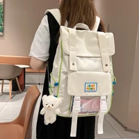 traveasy japanese kawaii bags woman contrast color high school girl backpack cute female laptop bag casual large capacity unisex
