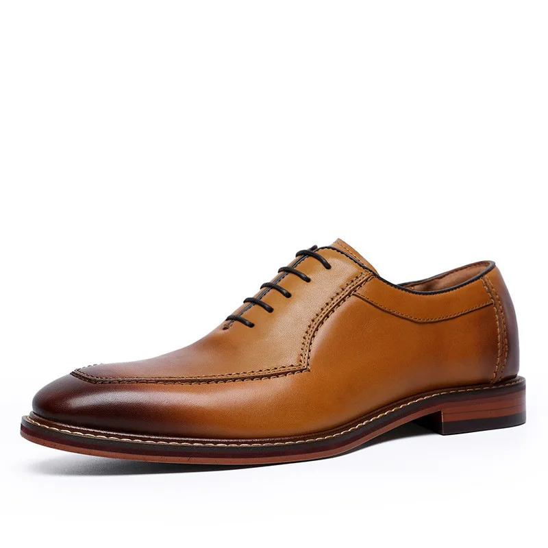 

Men's Dress Shoes Oxfords Genuine Leather Italian Formal Shoes for Man Party Classic High Korean 2022 Business Wedding Topsiders