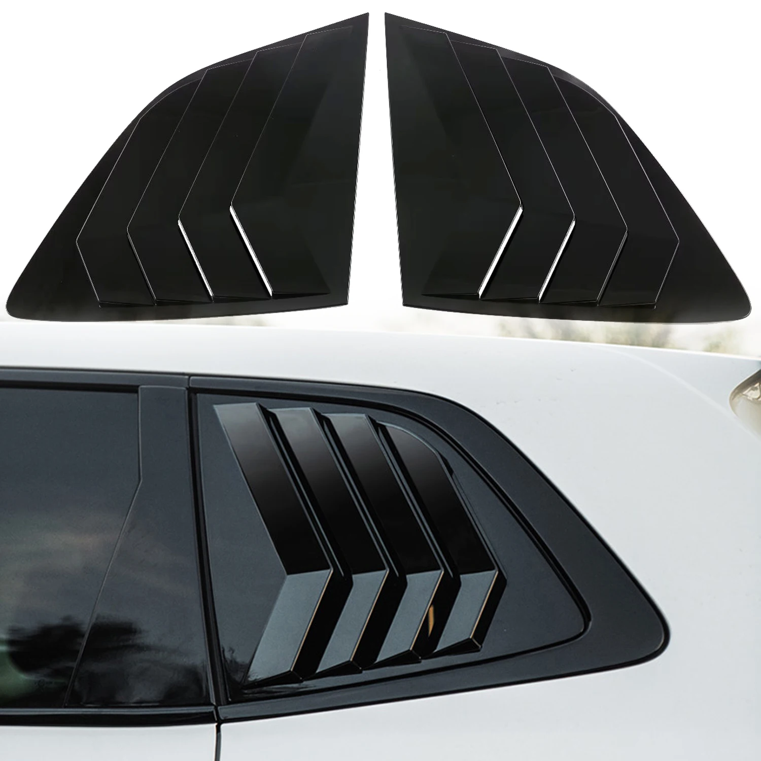 

Black Car Rear Window Shutter Cover Trim Window Louver Side Vent Trim for Honda CR-V CRV 2023