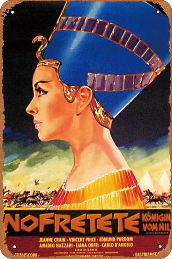 Nefertiti Queen of the nile/Nefertite regina del nilo Movies Metal Tin Sign 8x12 inch Wall Decor Gifts for Home Street Bars Res